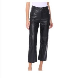 NWT LEVIS RIBCAGE STRAIGHT ANKLE FAUX LEATHER PANT